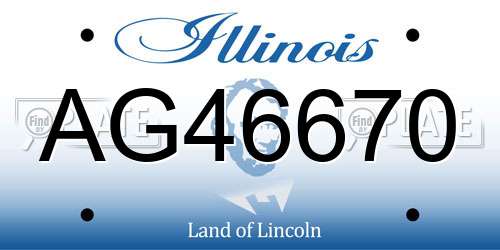 AG46670 Illinois License Plate
