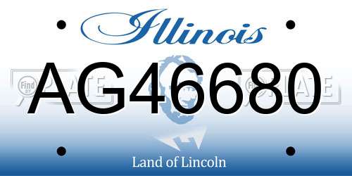 AG46680 Illinois License Plate