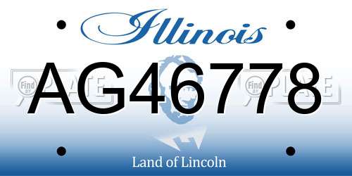AG46778 Illinois License Plate