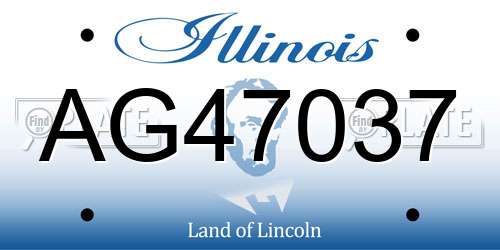 AG47037 Illinois License Plate
