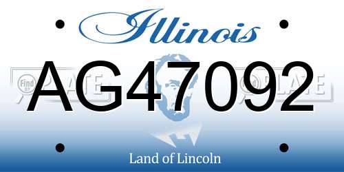 AG47092 Illinois License Plate