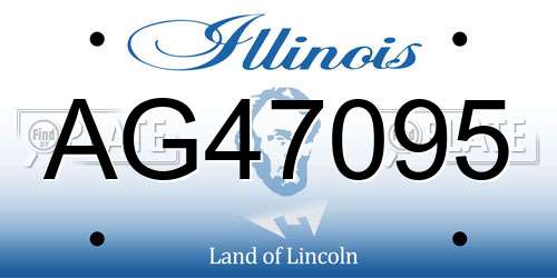 AG47095 Illinois License Plate