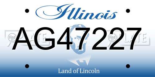 AG47227 Illinois License Plate