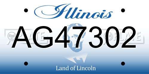 AG47302 Illinois License Plate