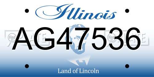 AG47536 Illinois License Plate