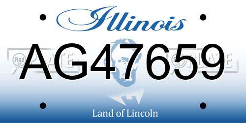 AG47659 Illinois License Plate