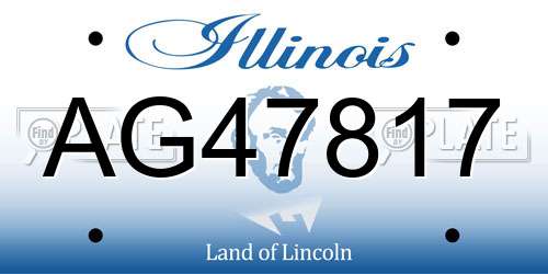 AG47817 Illinois License Plate
