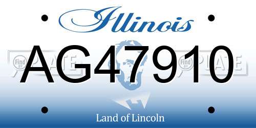 AG47910 Illinois License Plate