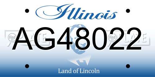 AG48022 Illinois License Plate