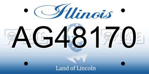 AG48170 Illinois License Plate
