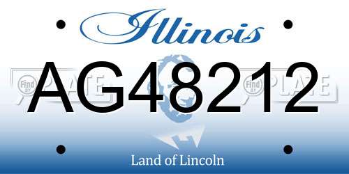 AG48212 Illinois License Plate