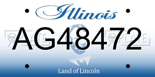 AG48472 Illinois License Plate
