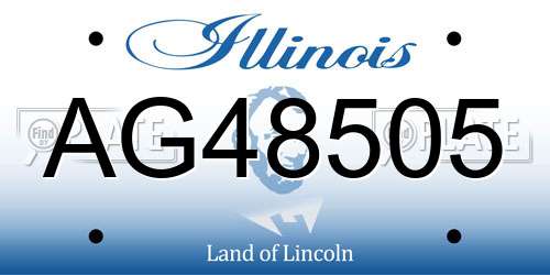 AG48505 Illinois License Plate