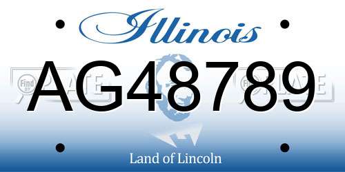 AG48789 Illinois License Plate