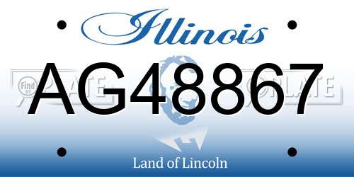 AG48867 Illinois License Plate
