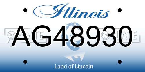 AG48930 Illinois License Plate