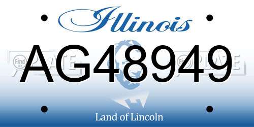AG48949 Illinois License Plate