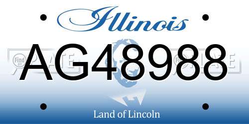 AG48988 Illinois License Plate