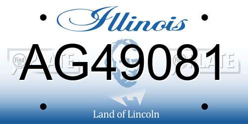 AG49081 Illinois License Plate