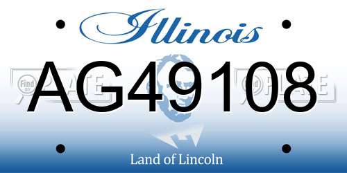 AG49108 Illinois License Plate
