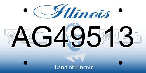 AG49513 Illinois License Plate