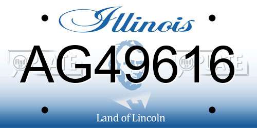 AG49616 Illinois License Plate