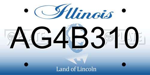 AG4B310 Illinois License Plate