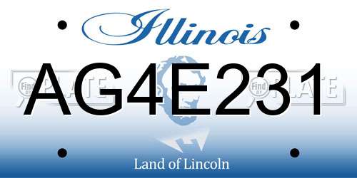 AG4E231 Illinois License Plate