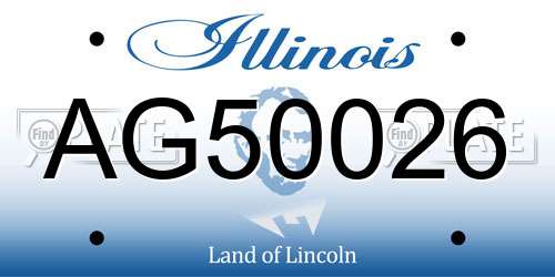 AG50026 Illinois License Plate