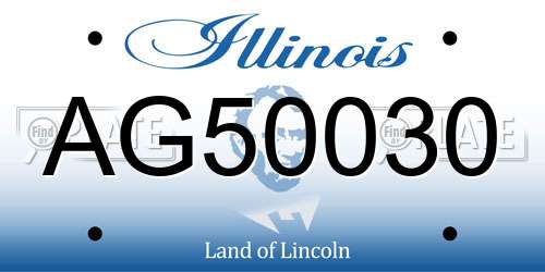 AG50030 Illinois License Plate