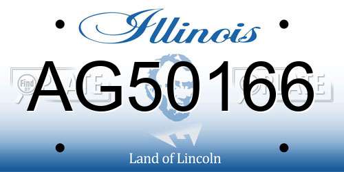 AG50166 Illinois License Plate