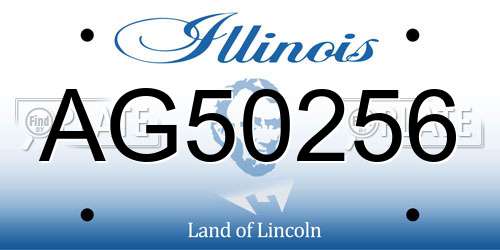 AG50256 Illinois License Plate