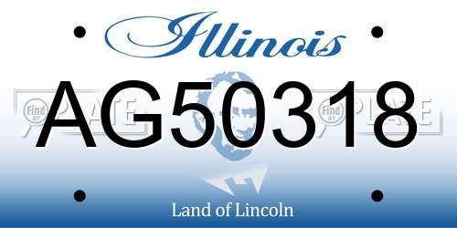 AG50318 Illinois License Plate