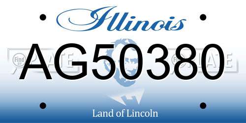 AG50380 Illinois License Plate