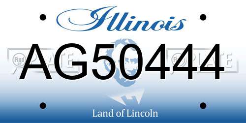 AG50444 Illinois License Plate