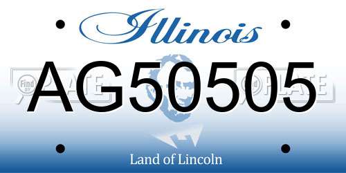 AG50505 Illinois License Plate