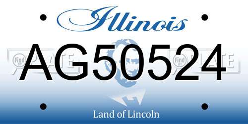 AG50524 Illinois License Plate