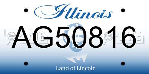 AG50816 Illinois License Plate