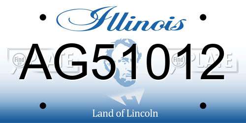 AG51012 Illinois License Plate