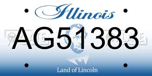 AG51383 Illinois License Plate