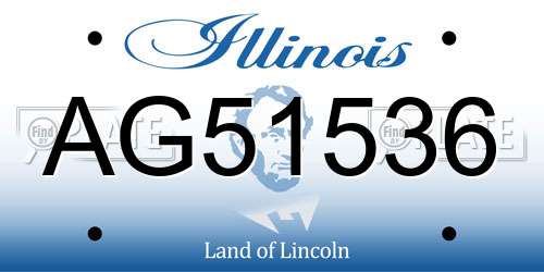AG51536 Illinois License Plate