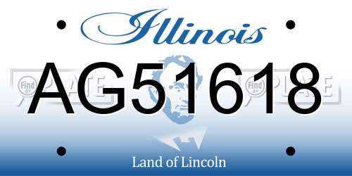 AG51618 Illinois License Plate