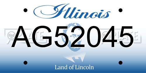 AG52045 Illinois License Plate