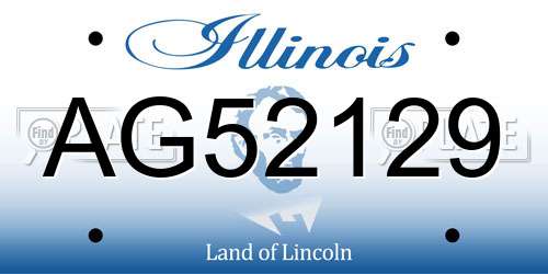 AG52129 Illinois License Plate