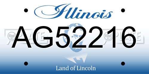 AG52216 Illinois License Plate
