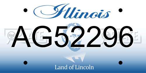 AG52296 Illinois License Plate