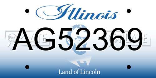 AG52369 Illinois License Plate
