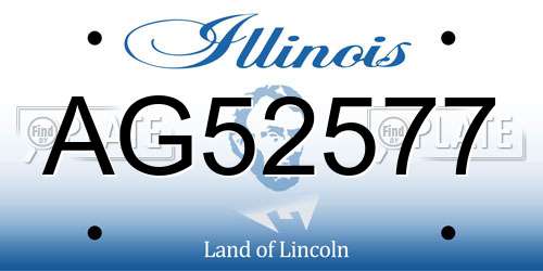 AG52577 Illinois License Plate