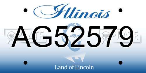 AG52579 Illinois License Plate