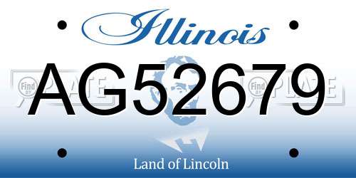 AG52679 Illinois License Plate